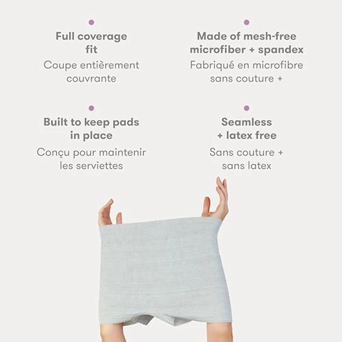 Frida Mom Postpartum Disposable Underwear, Microfiber Boyshort Cut Underwear - Size Regular (8ct) Grey by Frida Mom - Image 3