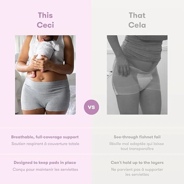 Frida Mom Postpartum Disposable Underwear, Microfiber Boyshort Cut Underwear - Size Regular (8ct) Grey by Frida Mom - Image 6