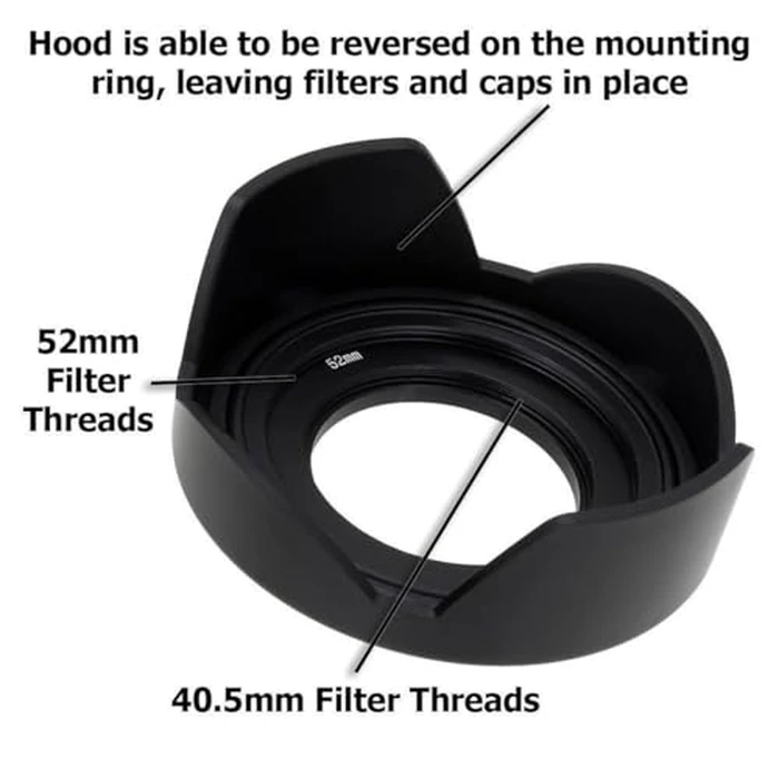 Fotodiox 40.5mm Reversible Lens Hood Kit Compatible with Sony E PZ 16-50mm F3.5-5.6 OSS II Lens - Screw-in Tulip Hood with Cap by Fotodiox - Image 7