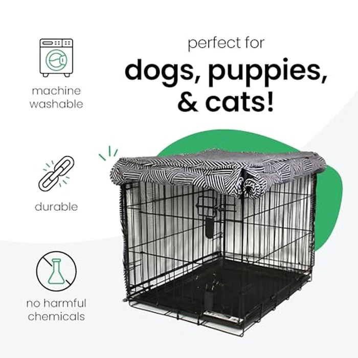 Molly Mutt Rough Gem Dog Crate Cover, 100% Cotton Canvas Cover with 2 Roll-Up Panels, Ideal for Dog or Cat Crate, Durable, Washable, and Free of Harmful Chemicals, 30" x 21" x 24" by molly mutt - Image 3