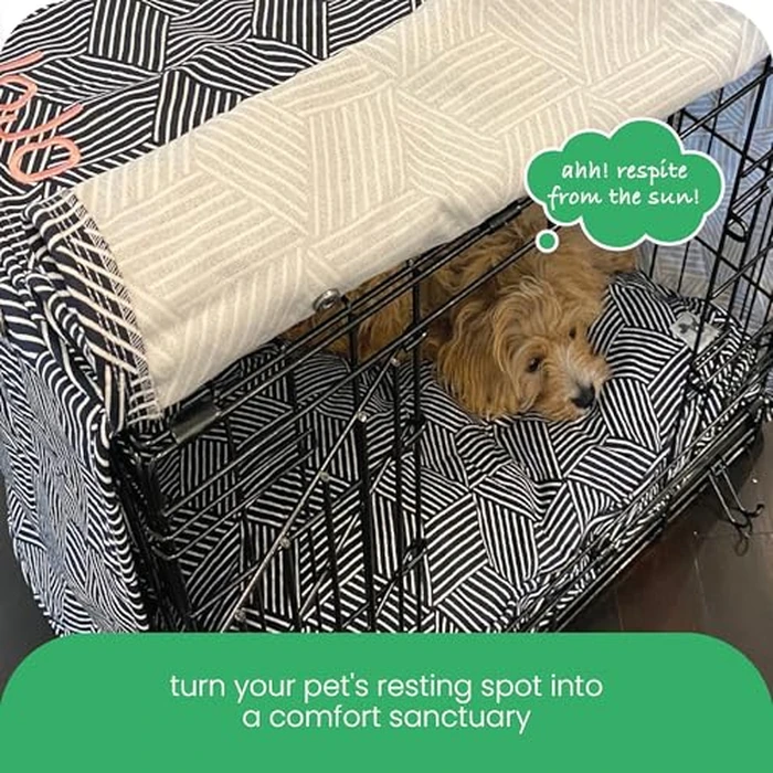 Molly Mutt Rough Gem Dog Crate Cover, 100% Cotton Canvas Cover with 2 Roll-Up Panels, Ideal for Dog or Cat Crate, Durable, Washable, and Free of Harmful Chemicals, 30" x 21" x 24" by molly mutt - Image 7