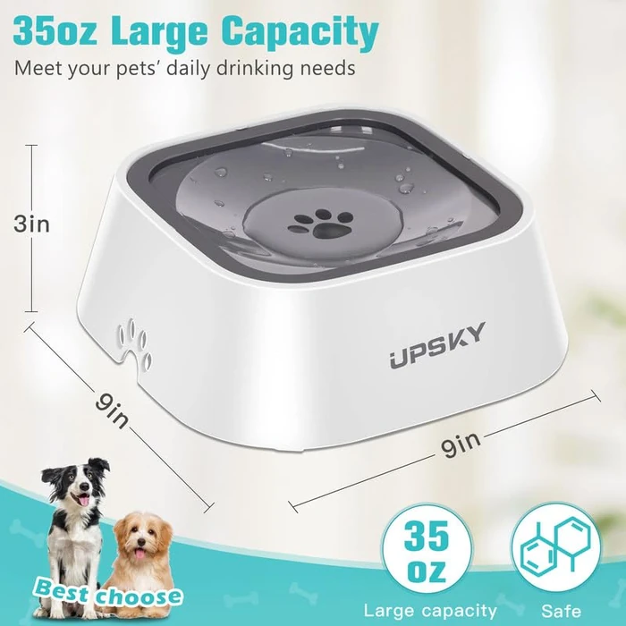 UPSKY No-Spill Pet Water Bowl, Slow Water Feeder, No-Slip Pet Water Dispenser 35oz Feeder Bowl for Dogs and Cats by UPSKY - Image 3