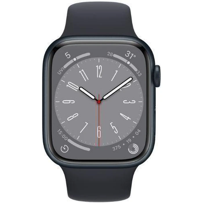 Apple Watch Series 8 (GPS) - 32GB - 45mm - Midnight Aluminum Case with Midnight Rubber Sport Band by Apple - Refurbished - Good condition - US$135.99