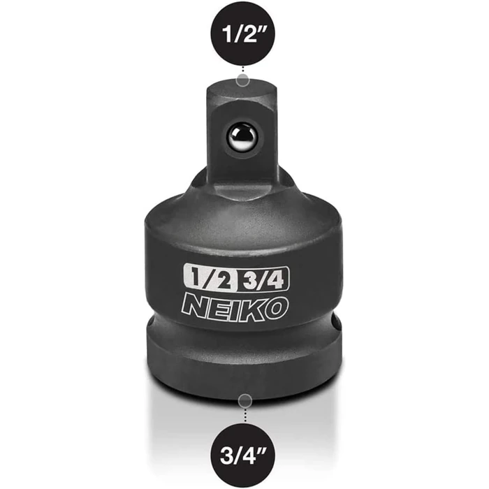 NEIKO 30237A 3/4" Female to 1/2" Male Impact Adapter | Socket Adapter Reducer | For Use with Impact Guns/Wrenches, Breaker Bars or Ratchets by NEIKO - Image 2