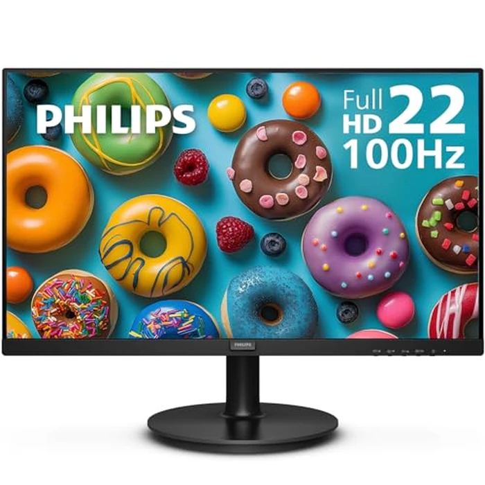Philips 221V8LB, 22 inch Class Thin Full HD (1920 x 1080) Monitor, 100Hz Refresh Rate, VESA, HDMI x1, VGA x1, LowBlue Mode, Adaptive Sync, 4 Year Warranty by Philips - Used - Acceptable condition - CA$74.81