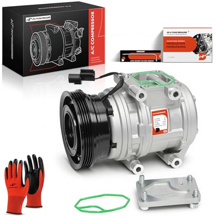 A-Premium A/C Compressor with Clutch Compatible with Hyundai Tucson 2.0L 2005-2007/2009, Kia Sportage 2.0L 2005-2008, 10PA15C Style, 4 Grooves, 3-Bolt Mounting by A-premium - Image 1