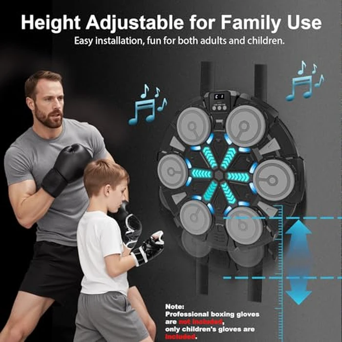 Music Punching Machine for Kids Adults,Bluetooth Wall Mounted Boxing Trainer with Gloves,Rhythm Lights,2 Player Battle Mode,Reaction Training Pad,Home Gym Sport Toys Gifts for Boys Girls Teens 3-12+ by SZJJX - Image 7