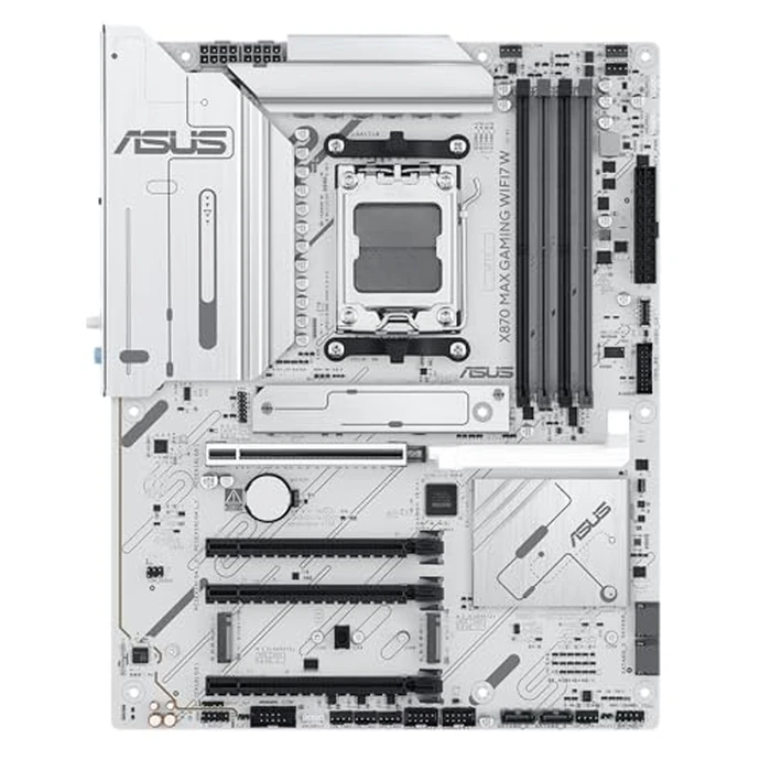 ASUS X870 MAX GAMING WIFI7 W AMD AM5 ATX Motherboard, 8-layer White PCB, 12+2+1 80A DrMOS, DDR5, PCIe 5.0 x16 Q-Release, 3x M.2, Wi-Fi 7 Q-Antenna, USB4(R) Type-C(R), 2.5Gb LAN, BIOS FlashBack(TM), Aura Sync by ASUS - Image 2