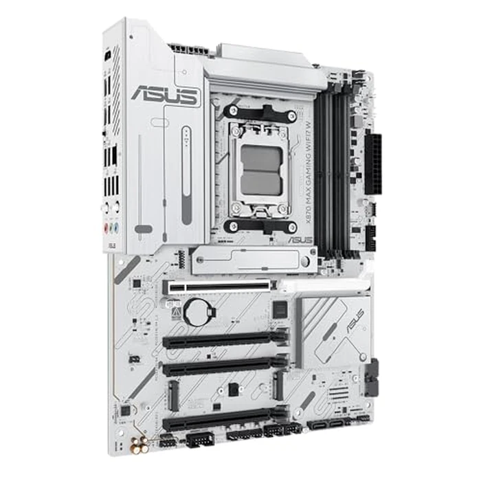 ASUS X870 MAX GAMING WIFI7 W AMD AM5 ATX Motherboard, 8-layer White PCB, 12+2+1 80A DrMOS, DDR5, PCIe 5.0 x16 Q-Release, 3x M.2, Wi-Fi 7 Q-Antenna, USB4(R) Type-C(R), 2.5Gb LAN, BIOS FlashBack(TM), Aura Sync by ASUS - Image 3