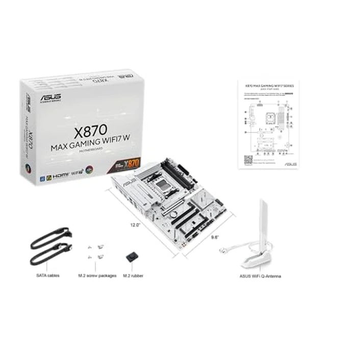 ASUS X870 MAX GAMING WIFI7 W AMD AM5 ATX Motherboard, 8-layer White PCB, 12+2+1 80A DrMOS, DDR5, PCIe 5.0 x16 Q-Release, 3x M.2, Wi-Fi 7 Q-Antenna, USB4(R) Type-C(R), 2.5Gb LAN, BIOS FlashBack(TM), Aura Sync by ASUS - Image 8