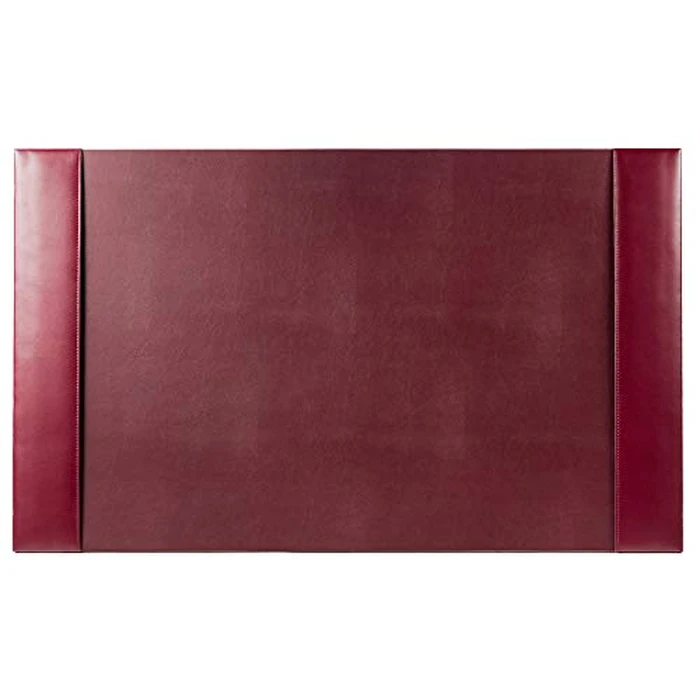 DACASSO Bonded Leather Desk Pad with Side Rails - Luxury Leather Desk Blotter for Writing - Padded Executive Desk Surface Protector - (Burgundy, 30” x 18”) by Dacasso - Used - Very Good condition - CA$82.43