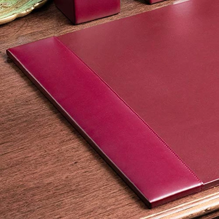 DACASSO Bonded Leather Desk Pad with Side Rails - Luxury Leather Desk Blotter for Writing - Padded Executive Desk Surface Protector - (Burgundy, 30” x 18”) by Dacasso - Image 5