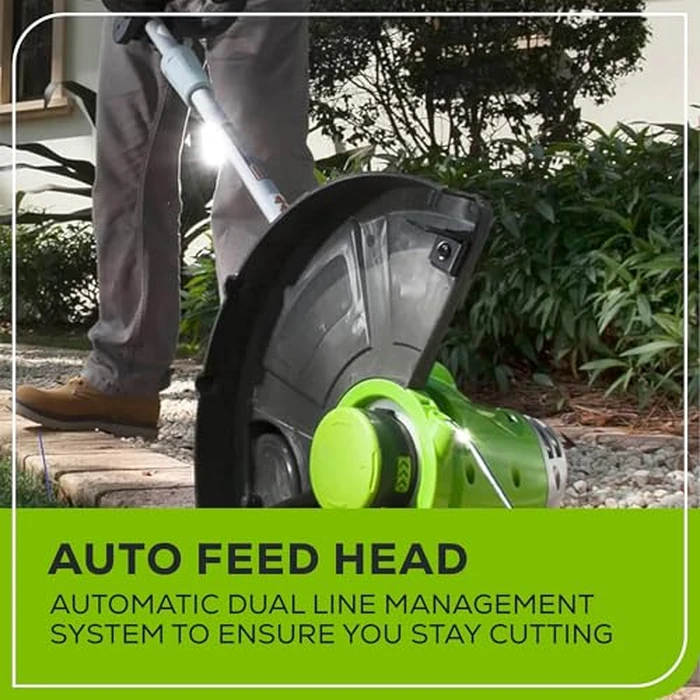 Greenworks 40V 13" Cordless String Trimmer & Edger, Battery Powered | Automatic Feed | Rotating Head | Lightweight for Home Yard, Lawn Edges, Driveway, & Garden Borders Maintenance, Tool Only by Greenworks - Image 5