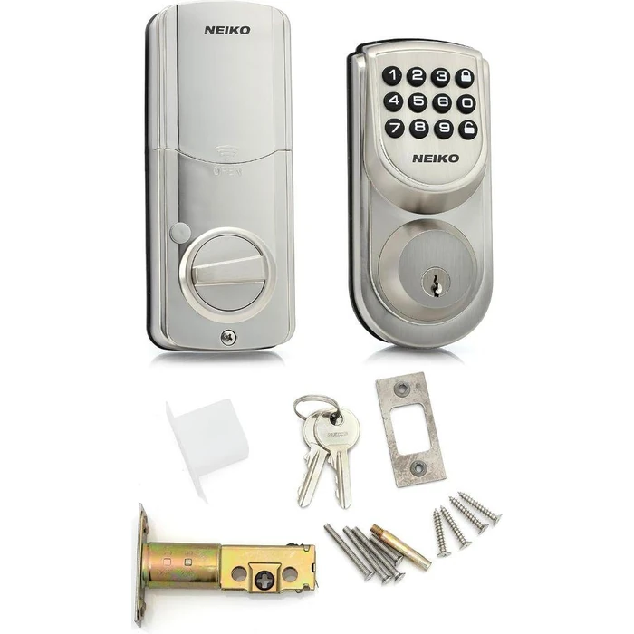 Neiko 52909A Keyless Electronic Deadbolt Door Lock - Brushed Silver by Neiko - Image 3