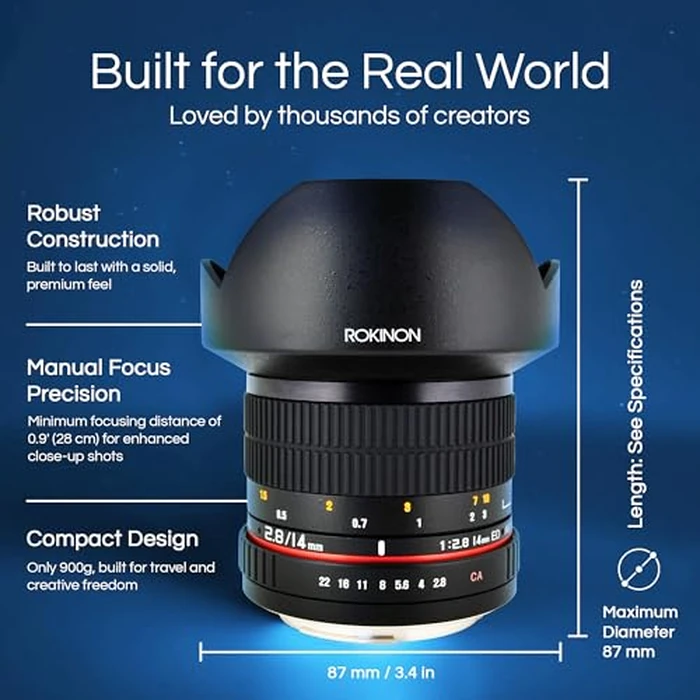 Rokinon FE14M-E 14mm F2.8 Ultra Wide Lens for Sony E-mount and Fixed Lens for Other Cameras by Rokinon - Image 4