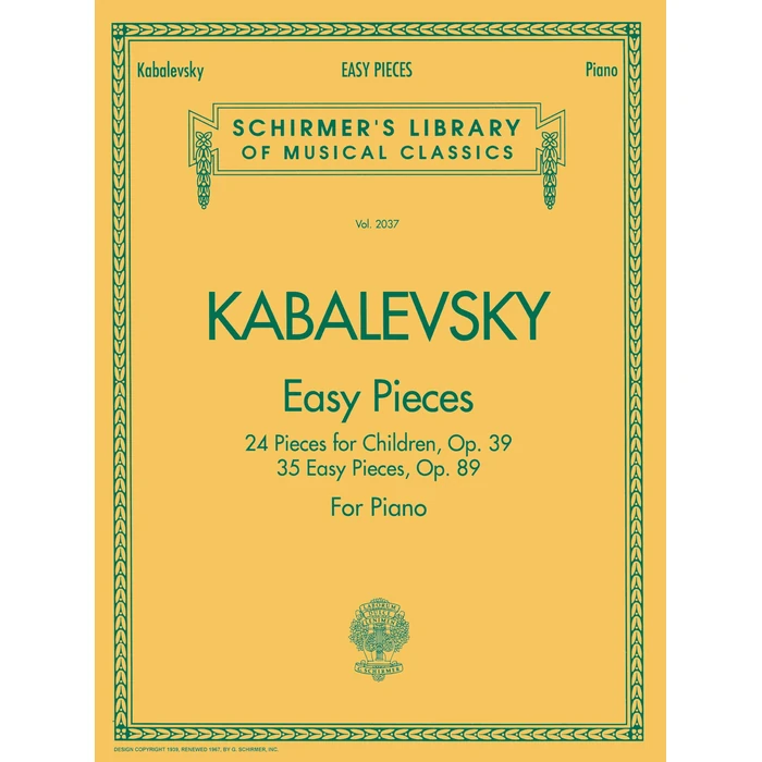 Kabalevsky: Easy Pieces - Schirmer Library of Classics Volume 2037 | Easy Pieces Piano Songbook for Beginners | Classical Piano Sheet Music Collection for Study, Practice and Early Performance by G. Schirmer, Inc. - Used - Like New condition - CA$22.25