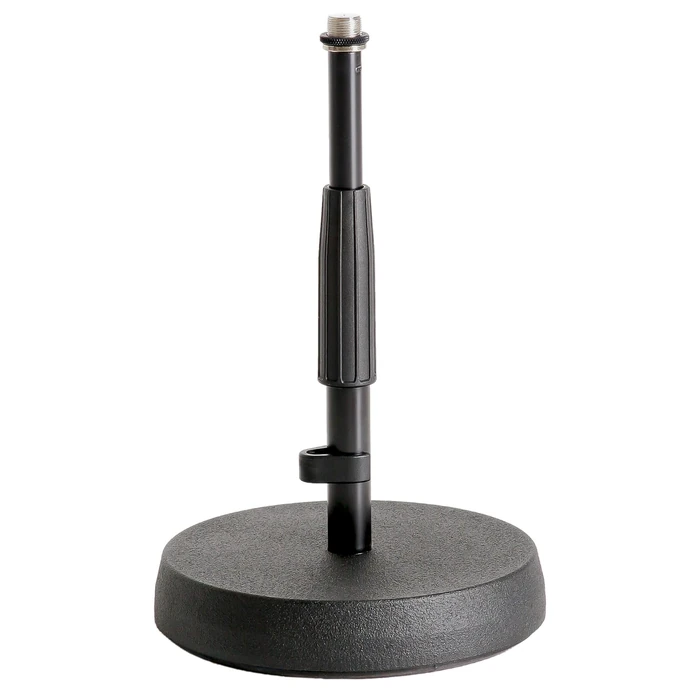 K&M König & Meyer 23325.500.55 Table / Floor Microphone Stand | Adjustable Height | Sound Absorbing Cast-Iron Round Base | Standard 5⁄8'' Thread | For Microphone Amps, Percussion | German Made | Black by K&M - Used - Like New condition - US$54.39