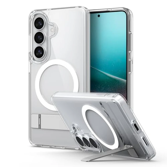 Spigen Case for Galaxy S26 Case, Full Camera Protection, Built-in Magnetic Ring, Drop Protection, Ultra Hybrid S MagFIt Designed for Samsung Galaxy S26 - Clear White by Spigen - Used - Like New condition