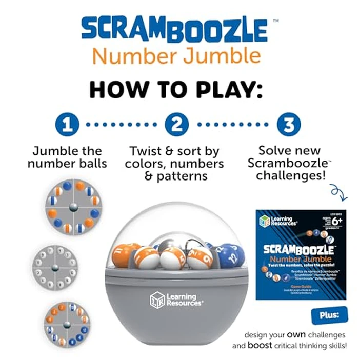 Learning Resources Scramboozle Number Jumble - 3D Brain Teasers for Kids and Adults, Puzzles for Teens, Critical Thinking and Problem Solving Game, Travel Toy, Fidget Toys, Gifts for Boys and Girls by Learning Resources - Image 5