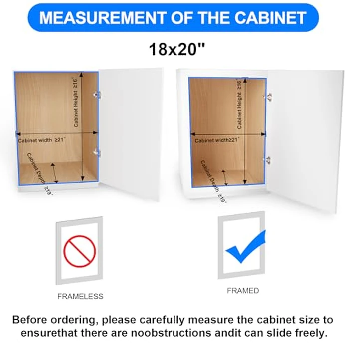 Fulgente 20"*18'' Chrome Finish Pull Out Cabinet Organizer - 2 Tier Heavy Duty Slide Out Kitchen Pantry Shelves, Rustproof Under Sink Storage Drawer for Kitchen & Bathroom by FULGENTE - Image 6