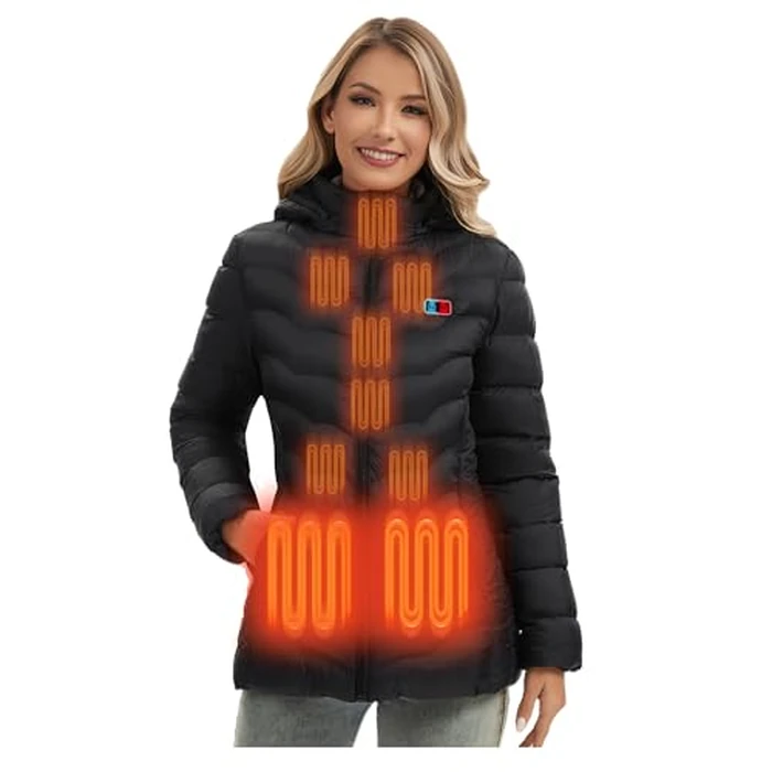 NBtoUS Womens Heated Jacket with 2PCS 10000mAh Power Bank,3 Heating Level, 9 Heating Zone (L) by NBtoUS - Used - Like New condition