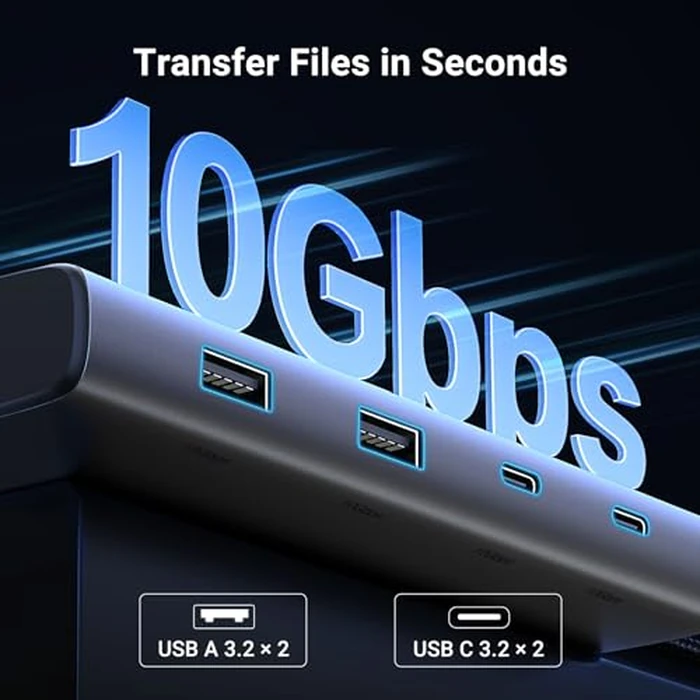UGREEN 8 in 1 USB C Docking Station with Dual Monitor, 4K Triple Display USBC Hub with 2 HDMI, DP, 2 USB A&C 3.2 Ports, 100W PD, USB-C Dock Compatible for MacBook, Dell, HP, Lenovo, Surface etc by UGREEN - Image 4