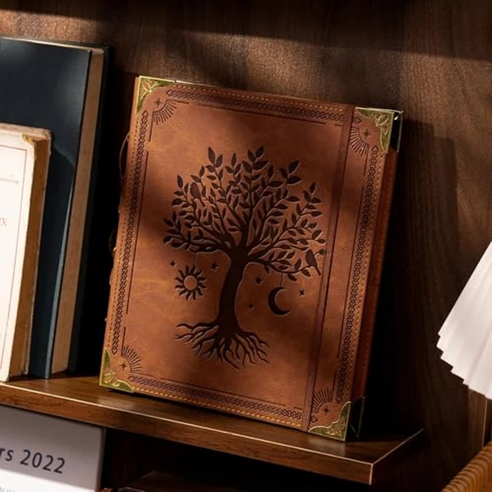 Vintage Photo Album 4x6 Leather Scrapbook Album with Writing Space 120 Photos & 30 Sheets DIY Paper Memory Albums Book for Anniversary Travel Vacation Family Tree, Brown by Ovesmusl - Image 6