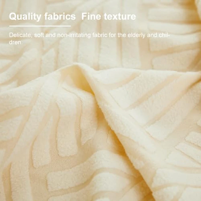 W WWEENUO Stretch Bed Headboard Covers, Jacquard Fabric Headboard Slipcover, Soft Dustproof Protector Cover for Upholstered Headboard Queen King (Beige, 1.5m/59in) by W WWEENUO - Image 4