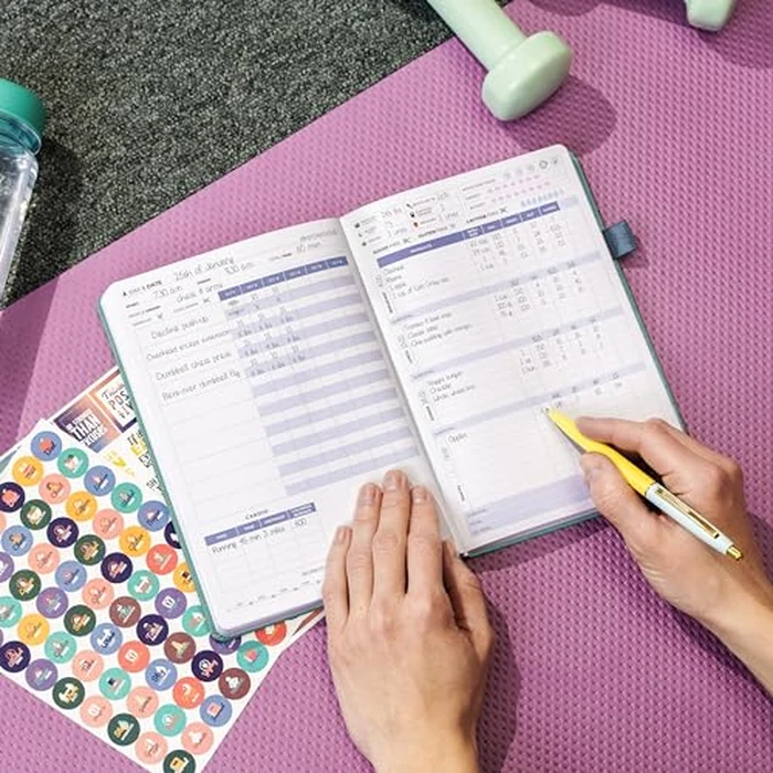 Clever Fox Fitness & Food Journal - Nutrition & Workout Planner for Women & Men - Diet & Gym Exercise Log Book with Calendars, Diet & Training Trackers - Undated, A5 Size, Hardcover (Aquamarine) by Clever Fox - Image 6
