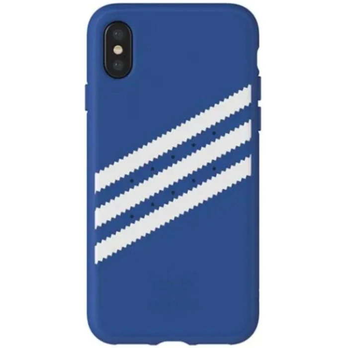 Adidas 3-Stripes Samba Snap Phone Case for Apple iPhone X l iPhone XS - Blue/White Stripes by Adidas - Image 1