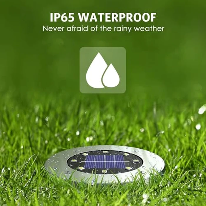 OULONGER Solar Ground Lights 16Pack, Garden Solar Outdoor Waterproof Pathway Bright In-Ground Lights Outdoor Lighting Decor for Lawn, Patio, Yard, Driveway,Walkway Warm Light by OULONGER - Image 4