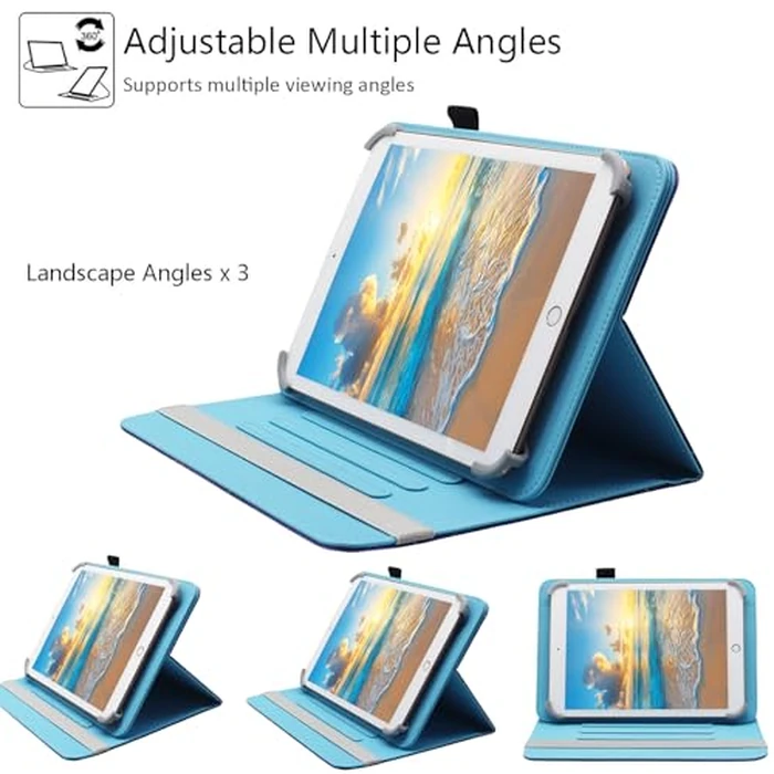 Universal 10 10.1 Inch Android Tablet Case, Dluggs 360 Degree Rotating Case for Amazon Fire HD 10 / iPad 10.2 / Galaxy Tab A A8 10.5 10.1 and Other 9.5-10.5 Inch Tablet, Blue Butterfly by Dluggs - Image 4