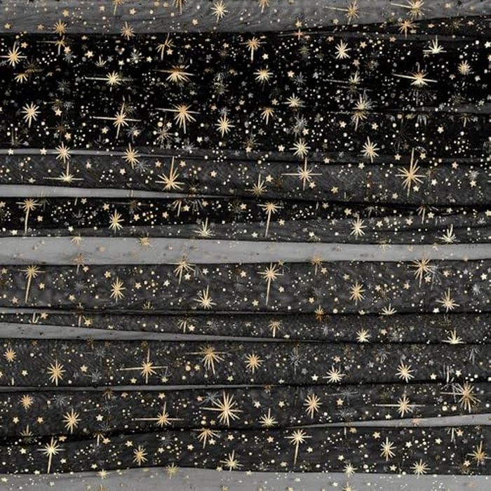 Horaldaily Black Gold Sparkling Star Gauze Tablecloth 60x84 Inch Rectangular, Golden Star Sequin Glitter Metallic Foil, Sheer Chiffon Tulle Cheesecloth for Wedding Baby Shower Party by Horaldaily - Image 9