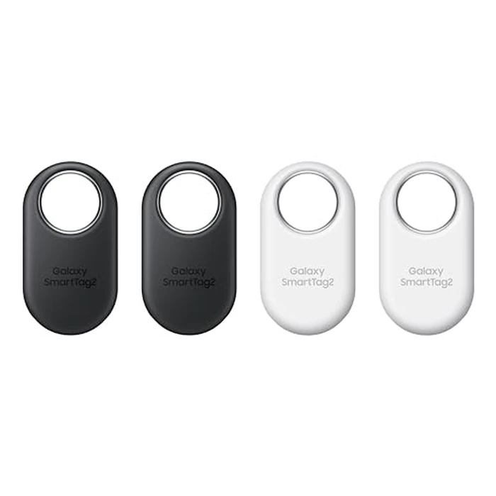Samsung Galaxy SmartTag2, Bluetooth Tracker, Locator Tracking Device, Item Finder for Keys, Wallet, Luggage, Use w/Phones Tablets Android 11 or Later, 2023, 4 Pack, 2 Black, 2 White by Samsung - Used - Like New condition - US$55.78