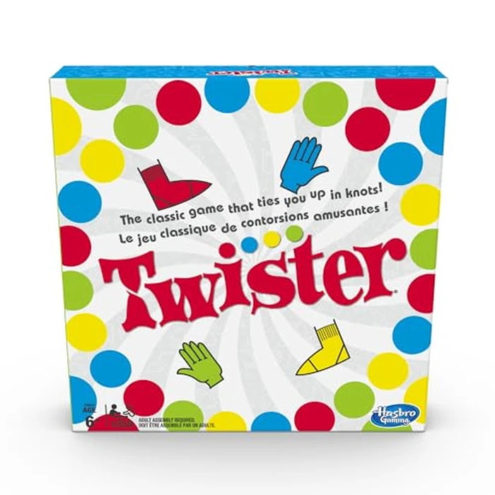 Hasbro Twister Game, Party Game, Classic Board Game for 2 or More Players, Indoor and Outdoor Game for Kids 6 and Up, English and French Bilingual Version by Hasbro - Used - Good condition - CA$14.20