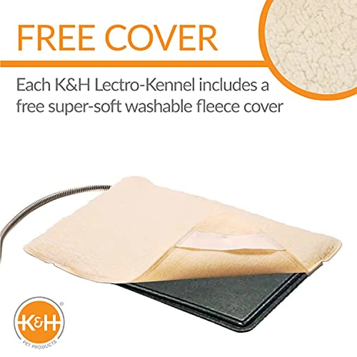 K&H Pet Products Lectro-Kennel Heated Outdoor Dog Pad, Durable Rigid ABS Plastic Waterproof Heated Pad for Dog & Cat Houses Outdoor, Washable Cover, Safety Listed - Small 18.5 X 12.5in Black 40W by K&H Pet Products - Image 4