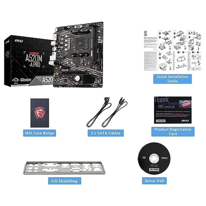 MSI A520M-A PRO Gaming Motherboard (AMD Ryzen 5000, AM4, DDR4, PCIe 3.0, SATA 6Gb/s, M.2, USB 3.2 Gen 1, DVI/HDMI, Micro-ATX) by MSI - Image 6