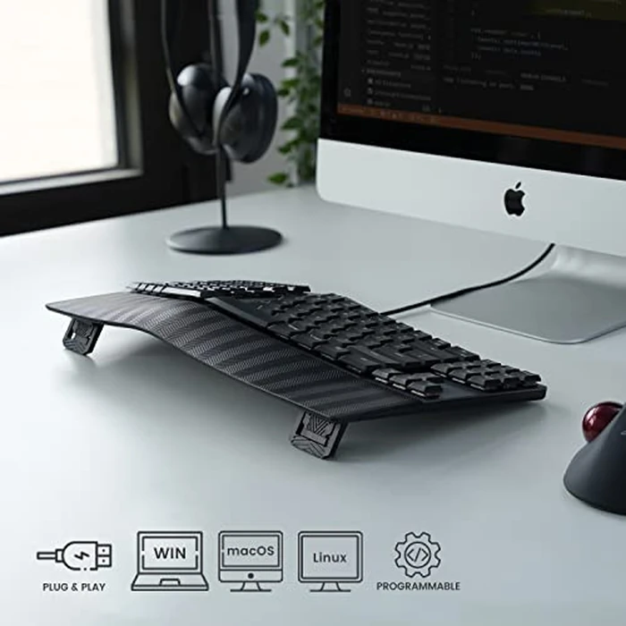 Perixx PERIBOARD-335RD Wired Ergonomic Mechanical Compact Keyboard - Low-Profile Red Linear Switches - Programmable Feature with Macro Keys - Compatible with Windows and Mac OS X - US English by Perixx - Image 7