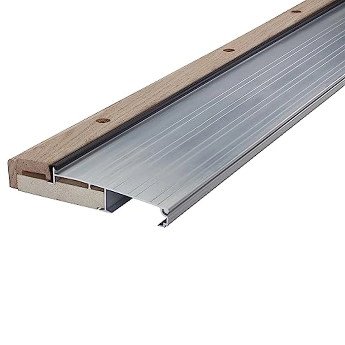 M-D Building Products 78600 5-5/8 in. x 1-1/8 in. x 36 in. Silver Adjustable Aluminum & Hardwood Threshold Kit - Versatile Solution for French and Exterior Doors by M-D Building Products - Used - Very Good condition - US$33.65