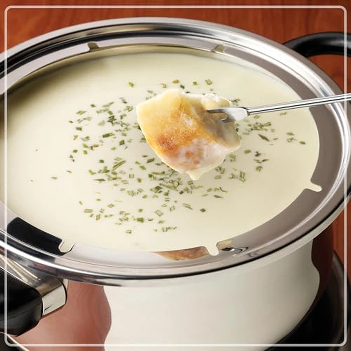 Nostalgia 6-Cup Electric Fondue Pot Set for Cheese & Chocolate - 6 Color-Coded Forks, Temperature Control - Stainless Steel Kitchen Gadgets and Appliances for Hors d'Oeuvres and More - Stainless Steel by Nostalgia - Image 7