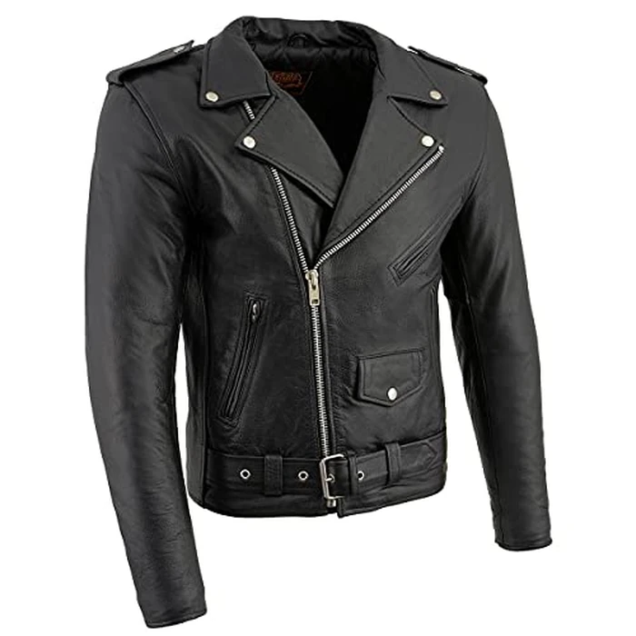 Milwaukee Leather Men's Classic Police Style M/C Jacket - Lkm1781-Black (XX-Large) by Milwaukee Leather - Image 1