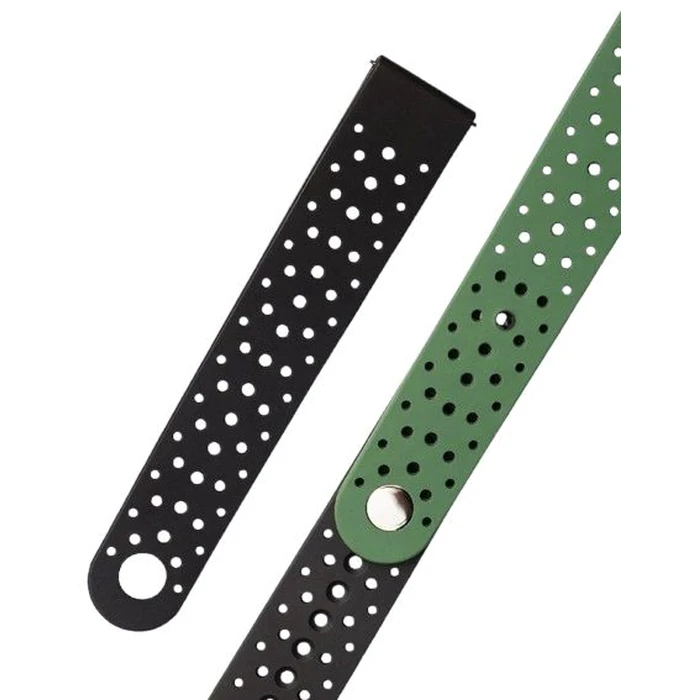 Strap Studio Active Rubber Watch Band 20mm - Black/Khaki by Strap Studio - Image 3