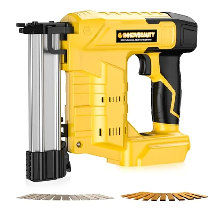 2 in 1 Cordless 18 Gauge Brad Nailer/Stapler Compatible with Dewalt 20V(No Battery), 2 Modes Electric Nail Gun/Staple Gun Battery Powered with 2000 Nail&Staple for Home Improvement Wood Carpentry DIY by WINNEWBEAUTY - Used - Like New condition - CA$105.53