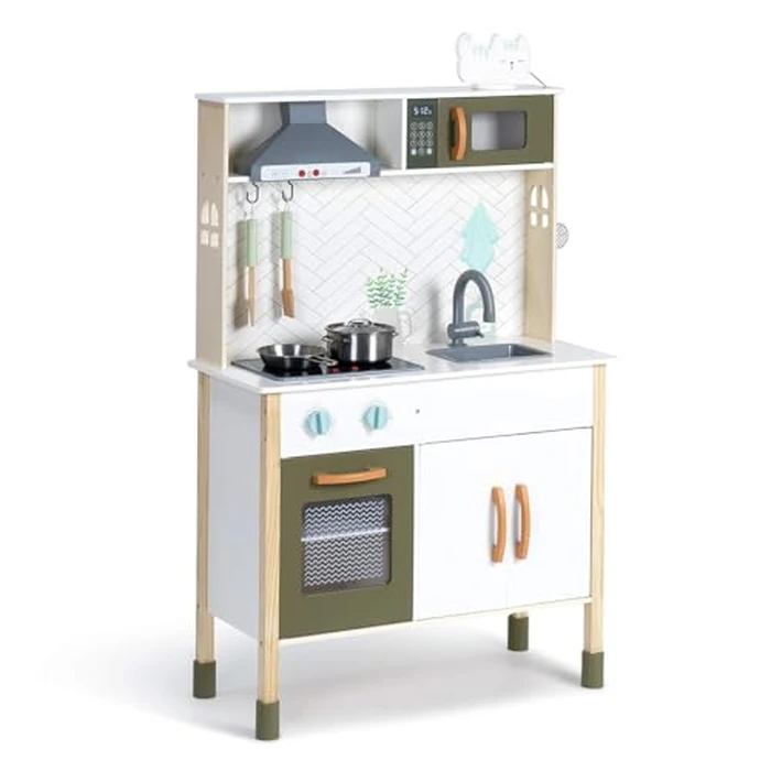 ROBUD Wooden Play Kitchen Set for Kids Toddlers, Pretend Toys Kitchen Gift for Girls Boys by ROBUD - Image 7