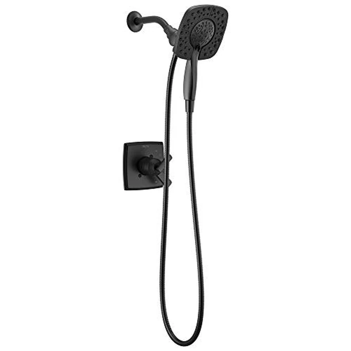 Delta Faucet Ashlyn 17 Series Dual-Function Shower Trim Kit with 2-Spray Touch-Clean In2ition 2-in-1 Hand Held Shower Head with Hose, Matte Black T17264-BL-I (Valve Not Included) by DELTA - Used - Very Good condition - CA$243.79