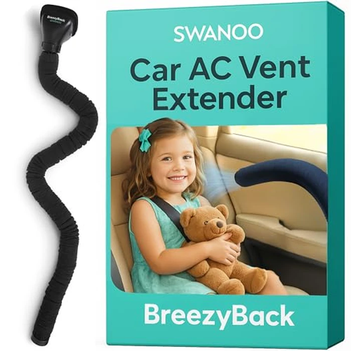 Swanoo Car AC Vent Extender | Air Vent Hose for Backseat | Directs Cool or Hot Air to Kids & Pets | Universal Fit | Extends Up to 10 FT | AC Tube for Baby Car | Back Seat Air Conditioning | BreezyBack by Swanoo - Used - Like New condition - US$47.49