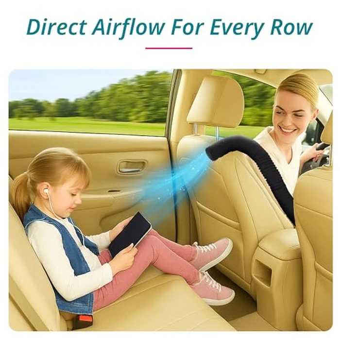 Swanoo Car AC Vent Extender | Air Vent Hose for Backseat | Directs Cool or Hot Air to Kids & Pets | Universal Fit | Extends Up to 10 FT | AC Tube for Baby Car | Back Seat Air Conditioning | BreezyBack by Swanoo - Image 7