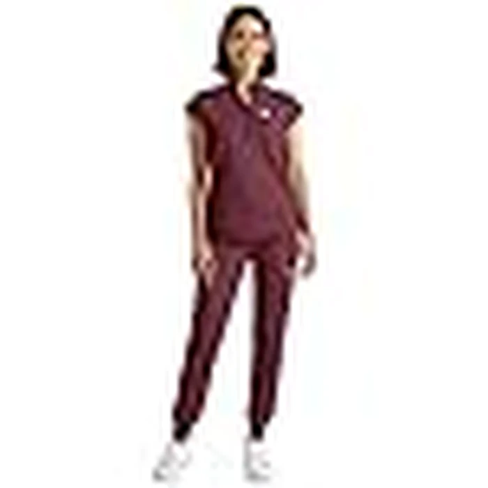 Eadflie Scrubs for Women Set - Stretch Medical Uniform Scrubs - Slim Fit Top & Cargo Pant Scrubs Set with 11 Pockets for Nurse Esthetician Workwear - (Burgundy/L) by Eadflie - Image 9