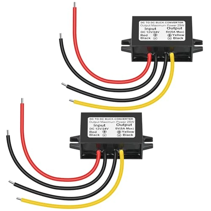 Klnuoxj DC 24V 12V to 5V 5A 25W Step Down Converter Module Buck Reduced Voltage Regulator Car Power Converter (2-Pack) by Klnuoxj - Used - Like New condition - US$12.02