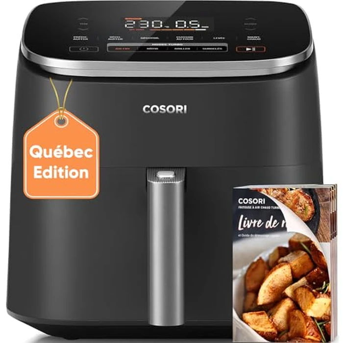 Cosori Friteuse a Air Chaud 6QT for Quebec (French Language Only), 9-in-1 TurboBlaze, 90 degrees- 450 degreesF, Precise Heating for Even Results, Air Fry, Roast, Bake, Broil, Dry, Frozen, Proof, Reheat, Keep Warm by Cosori - Used - Like New condition